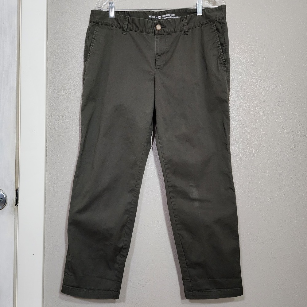 Gap Pants Women's Size 10 Regular Girlfriend Khaki Douglas Fir Green Chino